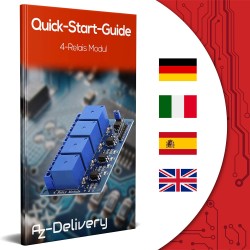 AZDelivery 5 x 4 Canaux Module Relais 5V avec Optocoupleur Low-Level-Trigger Compatible avec Arduino et Raspberry Pi incluant Un