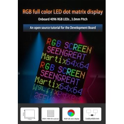 Panneau matriciel LED RVB 64 x 64 mm Full Color pour Raspberry Pi 4B+ 4B 3B+ 3B 2B+ Zero W WH 2 W Pico ESP32 Ardui 3 mm Pitch 40