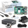 Raspberry Pi 5 4 Go Starter-Kit Noir | Bloc d'alimentation USB-C 27 W | Boîtier avec Ventilateur | Carte mémoire 64 Go | Câble M
