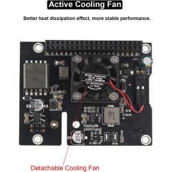 ZDE ZP583 PoE+ HAT PCIe to M.2 Key M NVMe SSD Adapter Board Power Over Ethernet with Aluminum Heatsink Onboard Cooling Fan for R