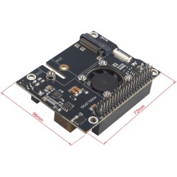 ZDE ZP583 PoE+ HAT PCIe to M.2 Key M NVMe SSD Adapter Board Power Over Ethernet with Aluminum Heatsink Onboard Cooling Fan for R