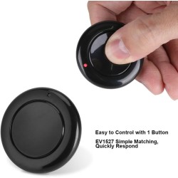Nikou Émetteur à Distance sans Fil Mural 433 MHz, émetteur Rond à télécommande RF EV1527 1 Bouton de régulation(Noir)