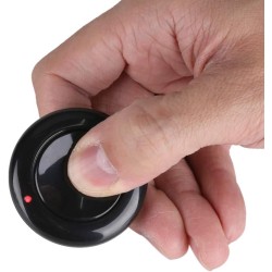 Nikou Émetteur à Distance sans Fil Mural 433 MHz, émetteur Rond à télécommande RF EV1527 1 Bouton de régulation(Noir)
