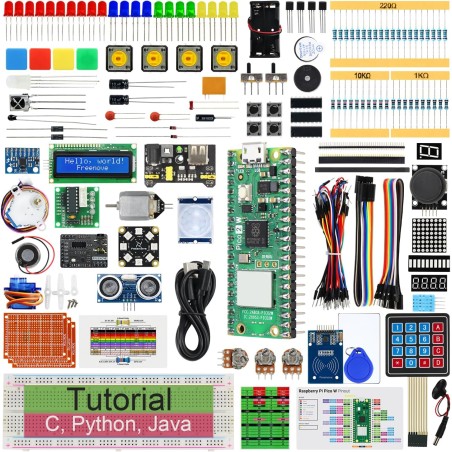 Freenove Ultimate Starter Kit for Raspberry Pi Pico 2 W (Included), Dual Arm Cortex-M33 and Dual Hazard3 RISC-V Microcontroller,