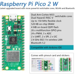 Freenove Ultimate Starter Kit for Raspberry Pi Pico 2 W (Included), Dual Arm Cortex-M33 and Dual Hazard3 RISC-V Microcontroller,