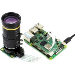 Waveshare Quality Industrial Zoom Lens 8-50mm Adjustable Focal Length with Adjustable Angle of View C-Mount Compatible with Rasp