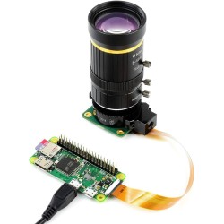 Waveshare Quality Industrial Zoom Lens 8-50mm Adjustable Focal Length with Adjustable Angle of View C-Mount Compatible with Rasp