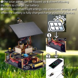 KEYESTUDIO Kit électronique de Suivi Solaire DIY pour Arduino UNO, capteur de température et d'humidité, capteur de lumière BH17