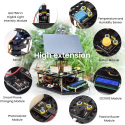 KEYESTUDIO Kit électronique de Suivi Solaire DIY pour Arduino UNO, capteur de température et d'humidité, capteur de lumière BH17