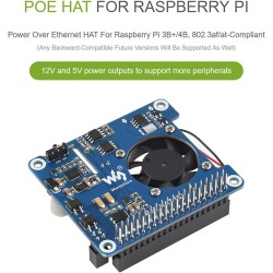 POE Hat for Raspberry Pi 4B 3B+,802.3af/at-Compliant,Power Over Ethernet Hat (C) Expansion Board for Raspberry Pi 3B+ 4B,with Co