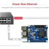 Power Over Ethernet Hat (B) PoE Hat for Raspberry Pi 4 B/3 B+,802.3af-Compliant,37V ~ 57V DC Input,5V 2.5A DC Input, Onboard 0.9