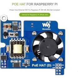 IBest POE HAT pour Raspberry Pi 4B/3B+, 802.3af/at, carte d'extension avec ventilateur de refroidissement et dissipateur thermiq