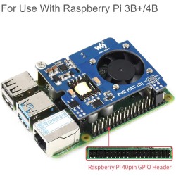 IBest POE HAT pour Raspberry Pi 4B/3B+, 802.3af/at, carte d'extension avec ventilateur de refroidissement et dissipateur thermiq