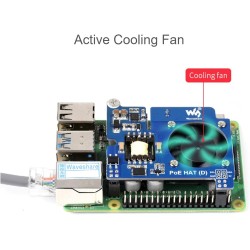 IBest POE HAT pour Raspberry Pi 4B/3B+, 802.3af/at, carte d'extension avec ventilateur de refroidissement et dissipateur thermiq