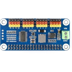 Waveshare 16-Channel PWM Output Servo Driver Hat for Raspberry Pi 12-bit I2C Interface with VIN Terminal…