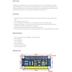 Waveshare 16-Channel PWM Output Servo Driver Hat for Raspberry Pi 12-bit I2C Interface with VIN Terminal…