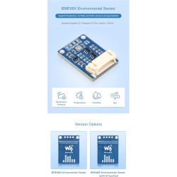 BME680 Capteur I2C BME680 Module environnemental pour Raspberry Pi 4B+ 4B 3B+ 3B 2B+ Zero W WH 2 W / Raspberry Pi Pico / Ardui /