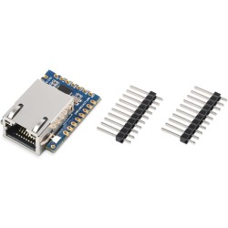 Waveshare ttl uart to ethernet mini module, immersion or design, low power consumption, support tcp/udp communication, modbus ga