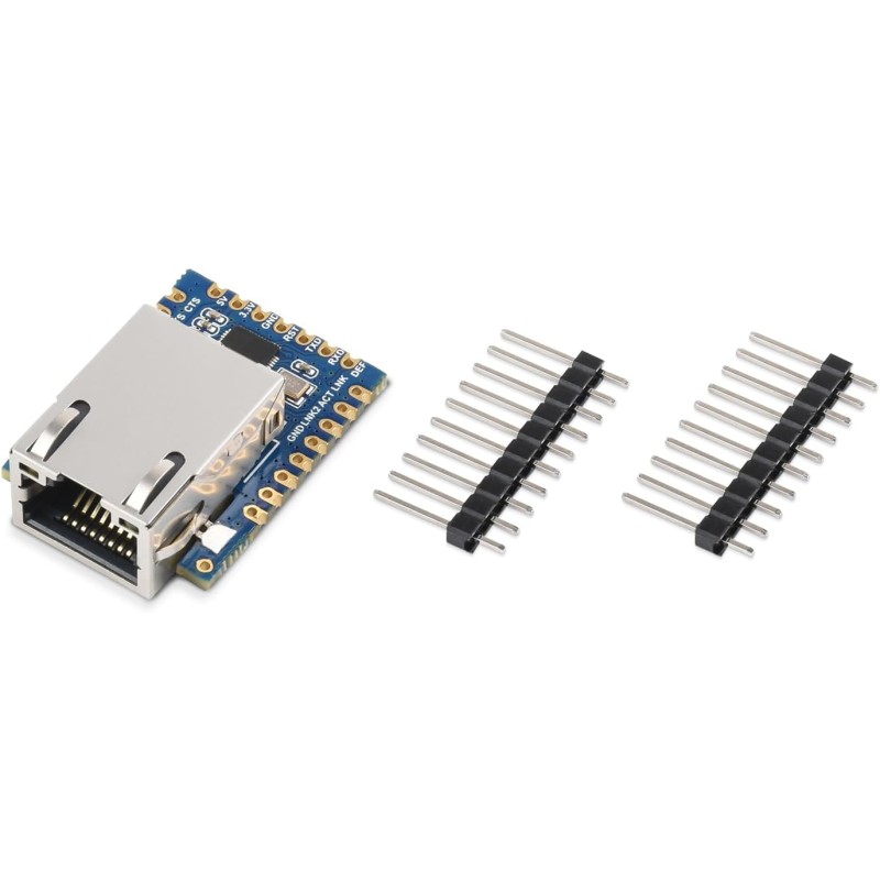 Waveshare ttl uart to ethernet mini module, immersion or design, low power consumption, support tcp/udp communication, modbus ga