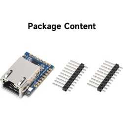 Waveshare ttl uart to ethernet mini module, immersion or design, low power consumption, support tcp/udp communication, modbus ga