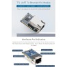 Waveshare ttl uart to ethernet mini module, immersion or design, low power consumption, support tcp/udp communication, modbus ga