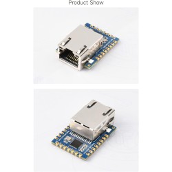 Waveshare ttl uart to ethernet mini module, immersion or design, low power consumption, support tcp/udp communication, modbus ga