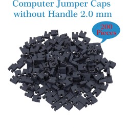 CQRobot 200 Pièces Noir Standard Ordinateur Jumper Cap Header Pin Shunt Shorting 2P Connector Top Opening 2,0mm. Utilisé pour Ar