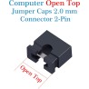 CQRobot 200 Pièces Noir Standard Ordinateur Jumper Cap Header Pin Shunt Shorting 2P Connector Top Opening 2,0mm. Utilisé pour Ar