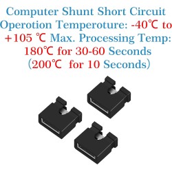 CQRobot 200 Pièces Noir Standard Ordinateur Jumper Cap Header Pin Shunt Shorting 2P Connector Top Opening 2,0mm. Utilisé pour Ar
