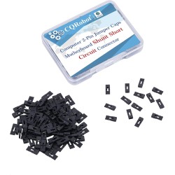 CQRobot 100 Pièces Noir Ordinateur Jumper Cap avec Poignée Court-Circuit Shunt Connecteur tête Masculine 2 Broches 2,0mm. Utilis