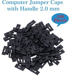 CQRobot 100 Pièces Noir Ordinateur Jumper Cap avec Poignée Court-Circuit Shunt Connecteur tête Masculine 2 Broches 2,0mm. Utilis