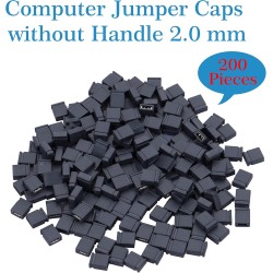 CQRobot 200 Pièces Noir Standard Ordinateur Jumper Cap Header Pin Shunt Shorting 2P Connector Top Close 2,0mm. Utilisé pour Ardu