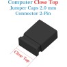 CQRobot 200 Pièces Noir Standard Ordinateur Jumper Cap Header Pin Shunt Shorting 2P Connector Top Close 2,0mm. Utilisé pour Ardu