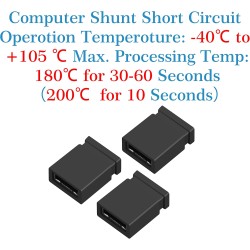 CQRobot 200 Pièces Noir Standard Ordinateur Jumper Cap Header Pin Shunt Shorting 2P Connector Top Close 2,0mm. Utilisé pour Ardu