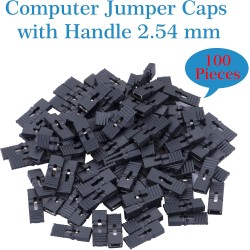 CQRobot 100 Pièces Noir Ordinateur Jumper Cap avec Poignée Court-Circuit Shunt Connecteur tête Masculine 2 Broches 2,54mm. Utili