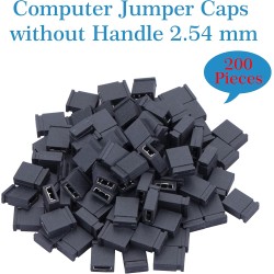CQRobot 200 Pièces Noir Standard Ordinateur Jumper Cap Header Pin Shunt Shorting 2P Connector Top Close 2,54mm. Utilisé pour Ard