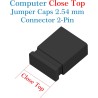 CQRobot 200 Pièces Noir Standard Ordinateur Jumper Cap Header Pin Shunt Shorting 2P Connector Top Close 2,54mm. Utilisé pour Ard