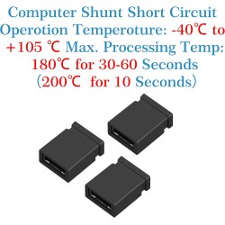 CQRobot 200 Pièces Noir Standard Ordinateur Jumper Cap Header Pin Shunt Shorting 2P Connector Top Close 2,54mm. Utilisé pour Ard