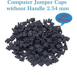 CQRobot 200 Pièces Noir Standard Ordinateur Jumper Cap Header Pin Shunt Shorting 2P Connector Top Opening 2,54mm. Utilisé pour A