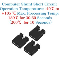 CQRobot 200 Pièces Noir Standard Ordinateur Jumper Cap Header Pin Shunt Shorting 2P Connector Top Opening 2,54mm. Utilisé pour A