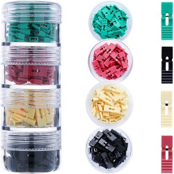 200 Pieces Standard Computer Jumper Caps with Handle Pin Shunt Short Circuit 2-Pin Connector (Shunts). Suitable for Arduino Rasp