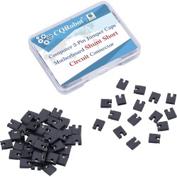 CQRobot 50 Pièces Nior Standard Ordinateur Jumper Cap Header Pin Shunt Shorting 2P Connector Top Opening 5,08mm. Utilisé pour Ar
