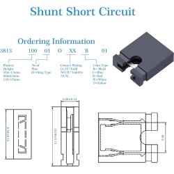 CQRobot 50 Pièces Nior Standard Ordinateur Jumper Cap Header Pin Shunt Shorting 2P Connector Top Opening 5,08mm. Utilisé pour Ar