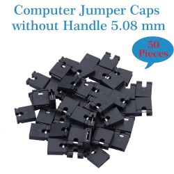 CQRobot 50 Pièces Nior Standard Ordinateur Jumper Cap Header Pin Shunt Shorting 2P Connector Top Opening 5,08mm. Utilisé pour Ar