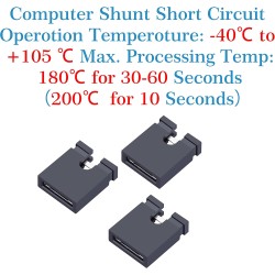 CQRobot 50 Pièces Nior Standard Ordinateur Jumper Cap Header Pin Shunt Shorting 2P Connector Top Opening 5,08mm. Utilisé pour Ar