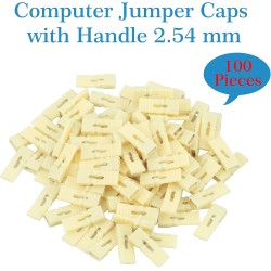 CQRobot 100 Pièces Jaune Ordinateur Jumper Cap avec Poignée Court-Circuit Shunt Connecteur tête Masculine 2 Broches 2,54mm. Util