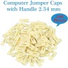 CQRobot 100 Pièces Jaune Ordinateur Jumper Cap avec Poignée Court-Circuit Shunt Connecteur tête Masculine 2 Broches 2,54mm. Util