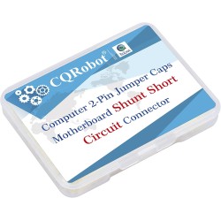 CQRobot 100 Pièces Jaune Ordinateur Jumper Cap avec Poignée Court-Circuit Shunt Connecteur tête Masculine 2 Broches 2,54mm. Util