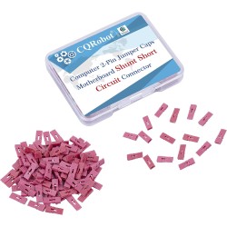 CQRobot 100 Pièces Rouge Ordinateur Jumper Cap avec Poignée Court-Circuit Shunt Connecteur tête Masculine 2 Broches 2,54mm. Util