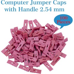 CQRobot 100 Pièces Rouge Ordinateur Jumper Cap avec Poignée Court-Circuit Shunt Connecteur tête Masculine 2 Broches 2,54mm. Util